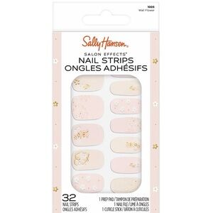 Pink and flower design nail strips